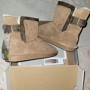BearPaw Tan and Brown Winter Boots